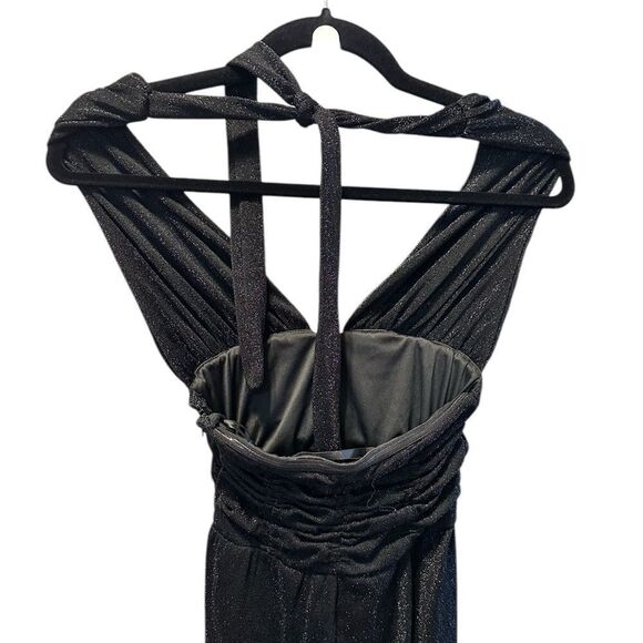 NWOT Silence + Noise Women’s Black Glitter Ashton Halter Jumpsuit - Size Small - Picture 6 of 8